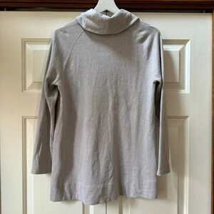 Pure Jill J Jill Soft Touch Cotton Cowl Neck Tunic Long Sleeve Gray Pockets Sz S